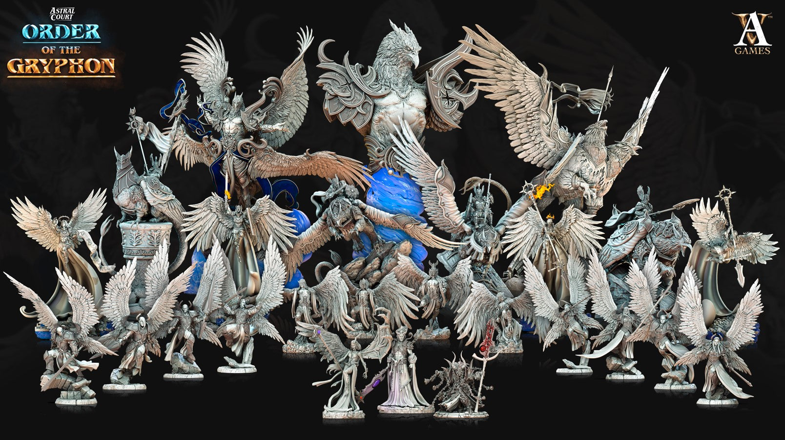 3D Printed Archvillain Games Aratiel the Golden Bust Astral Court Order of the Gryphon 28 32mm D&D