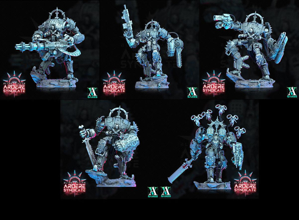 3D Printed Archvillain Games Arderite Sentinels Set Blind Faith - Ardere Syndicate 28 32mm D&D