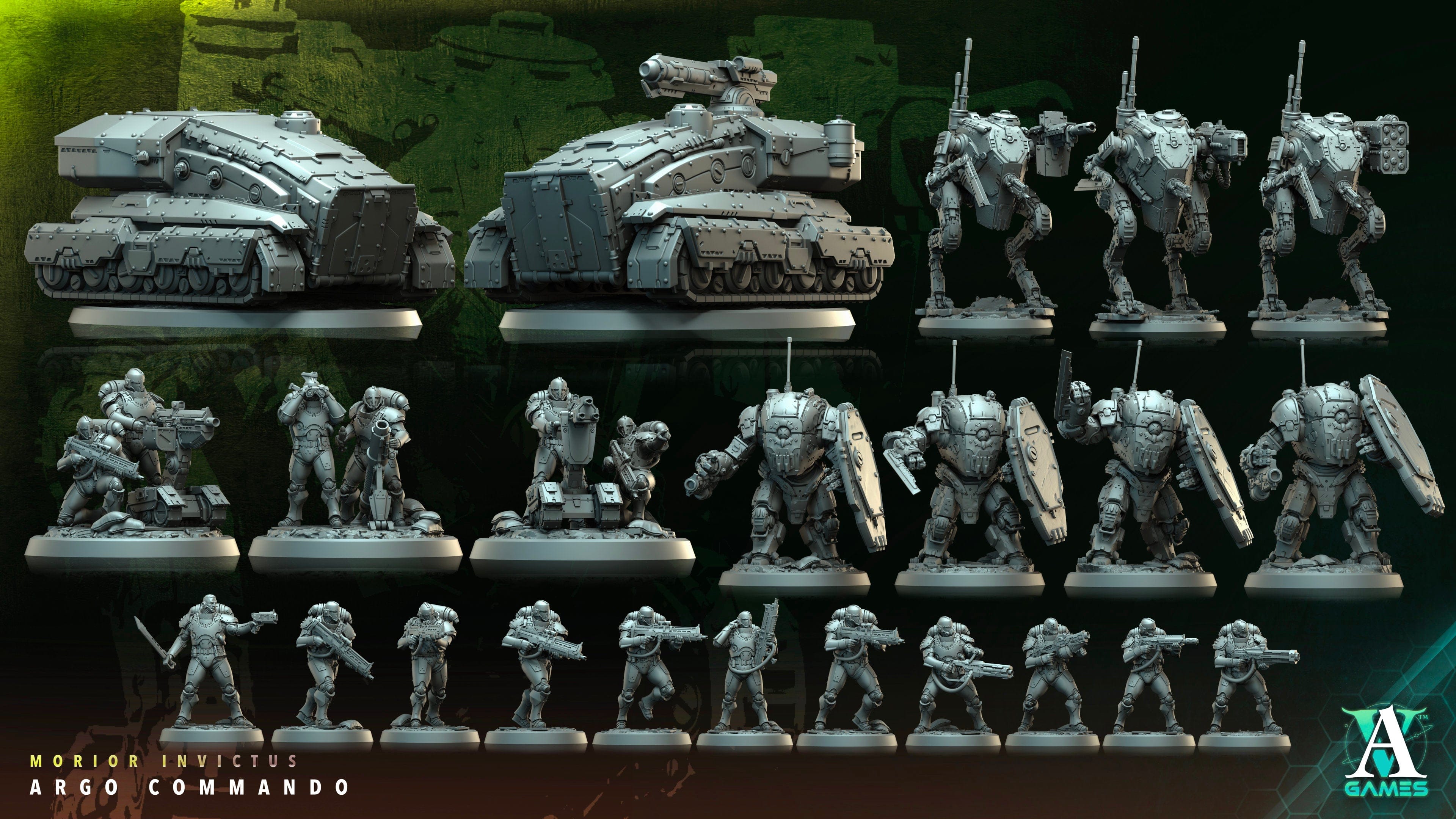 3D Printed Archvillain Games Argo Warthog APC Morior Invictus Argo Commando 28 32mm D&D