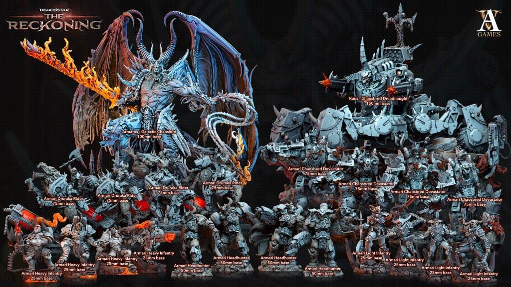 3D Printed Archvillain Games Armaros Galactic Chaoslord Demonstar - The Reckoning 28 32mm D&D