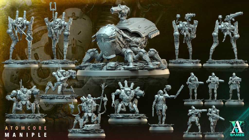 3D Printed Archvillain Games Atomcore Obliterator Atomcore Maniple 28 32mm D&D