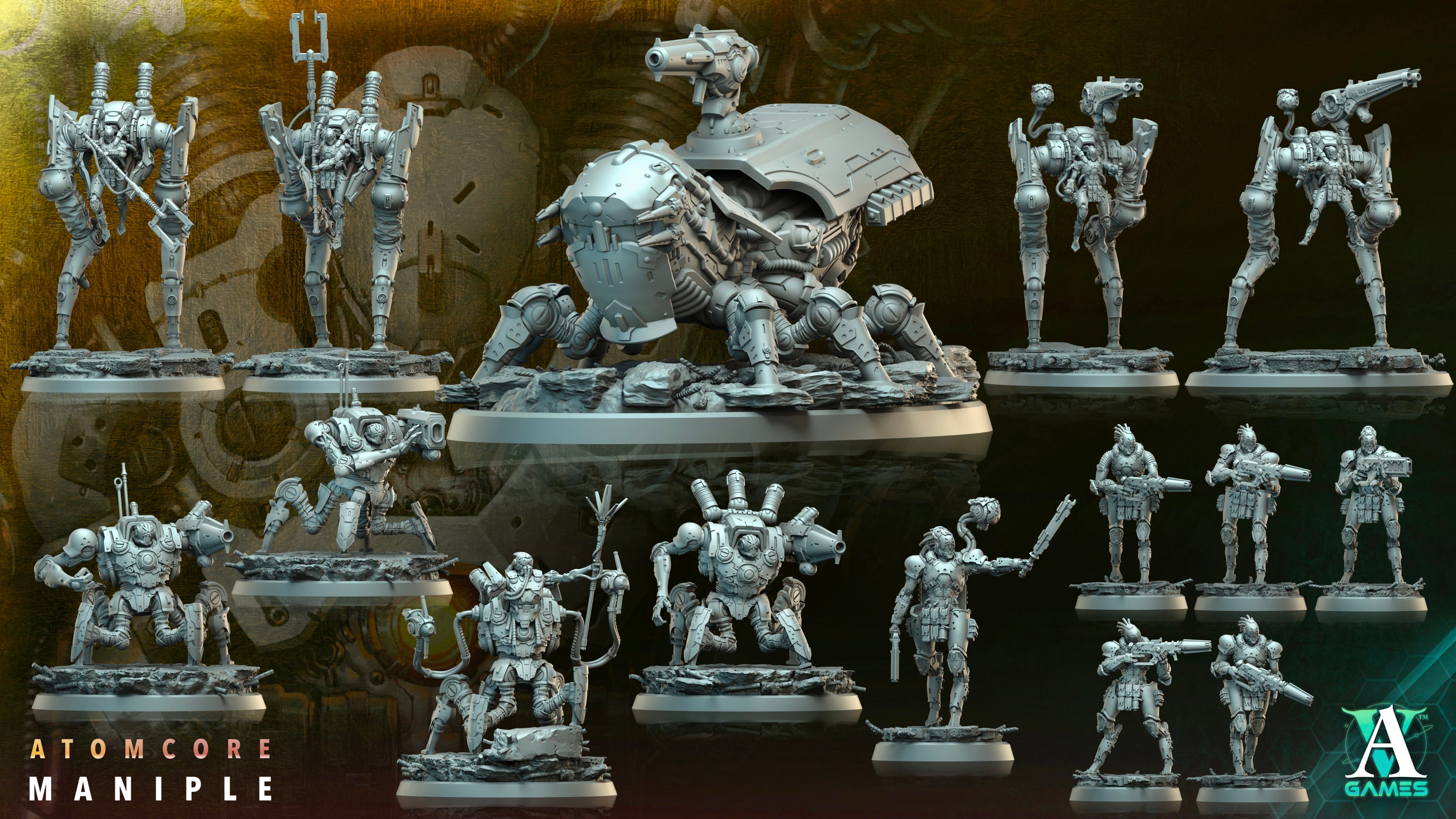 3D Printed Archvillain Games Atomcore Obliterator Atomcore Maniple 28 32mm D&D