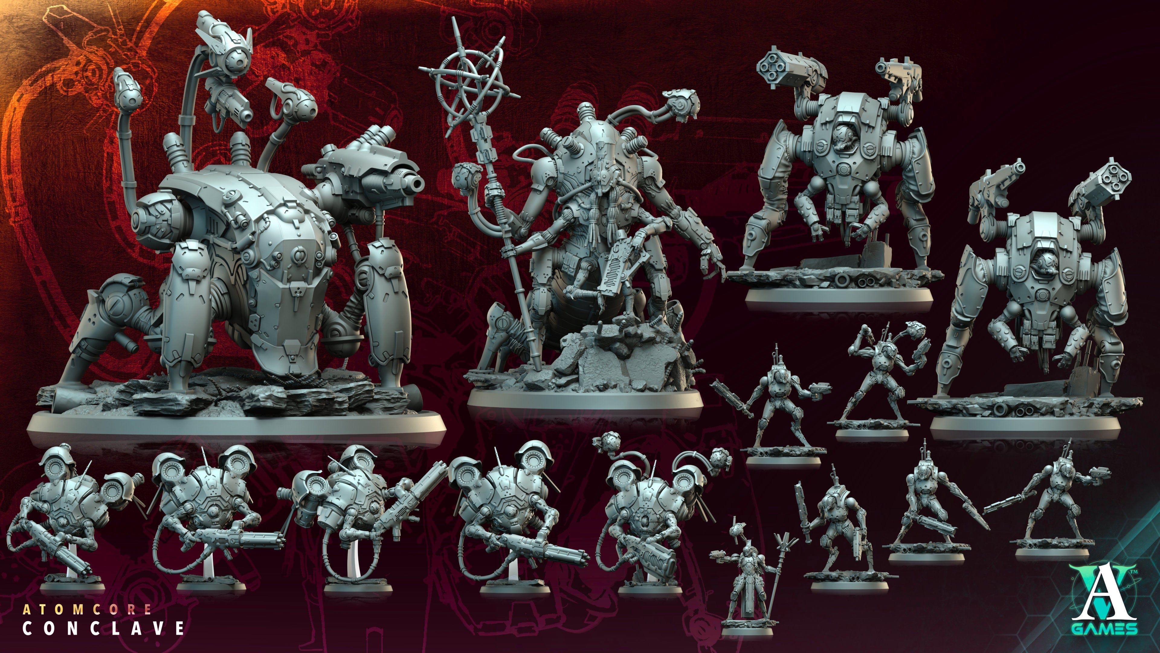 3D Printed Archvillain Games Atomcore Scanner Atomcore - Conclave 28 32mm D&D