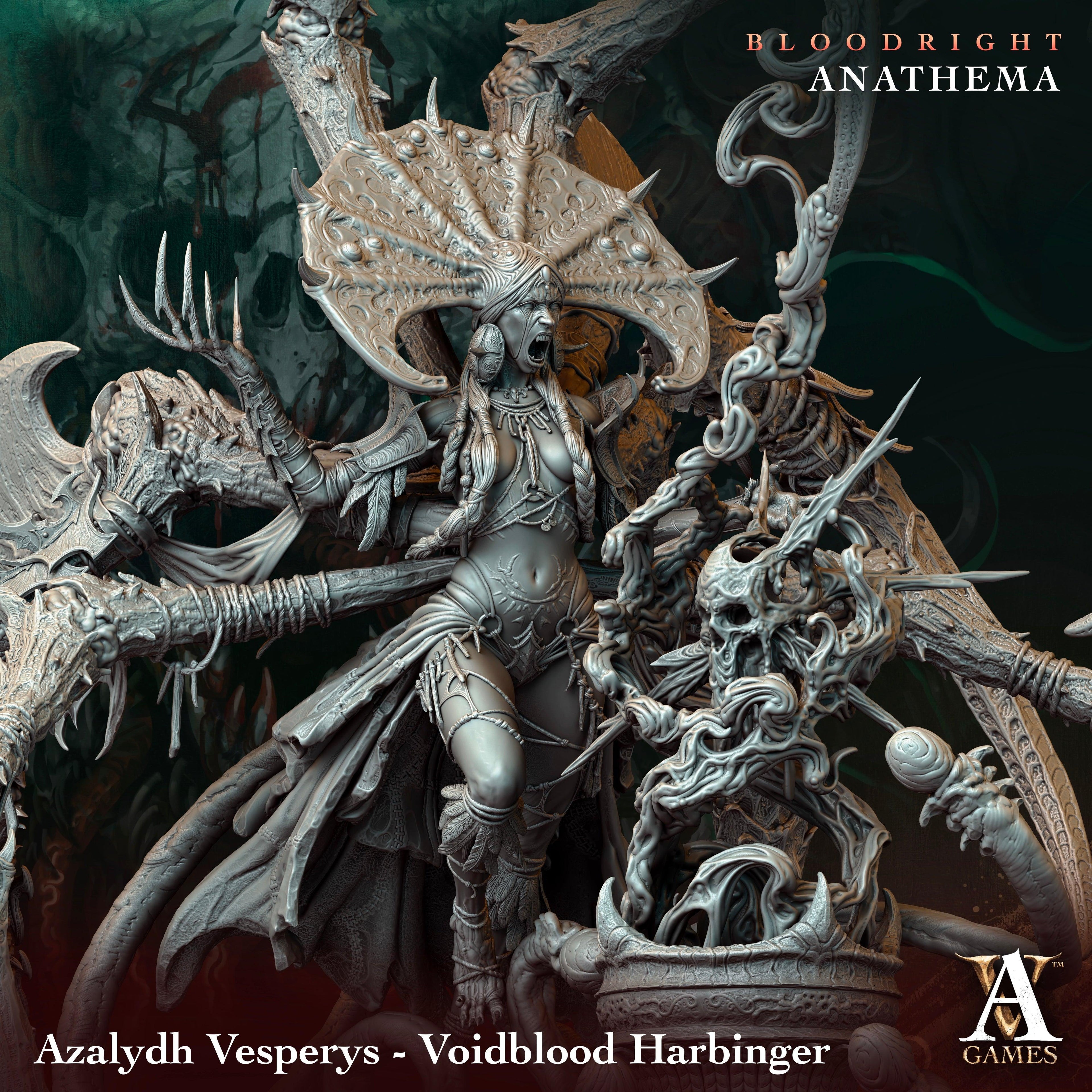 3D Printed Archvillain Games Azalydh Vesperys - Voidblood Harbinger Bloodright - Anathema 28 32mm D&D