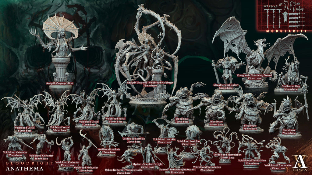 3D Printed Archvillain Games Bloodmaw Bloodright - Anathema 28 32mm D&D