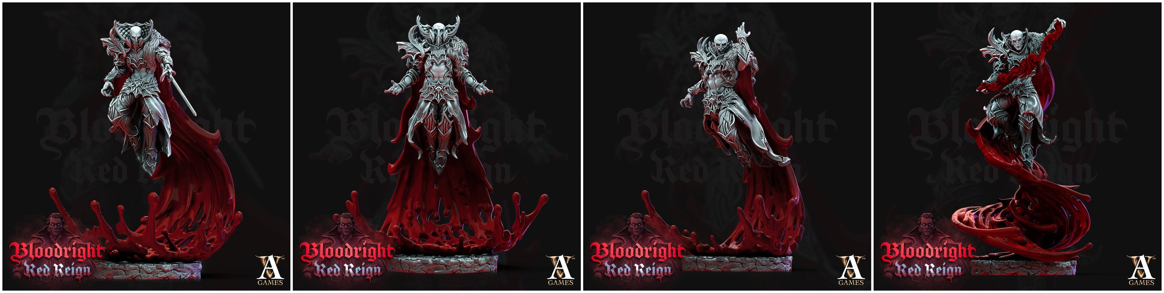 3D Printed Archvillain Games Bloodright Red Reign - Bloodcloaks 28mm 32mm D&D