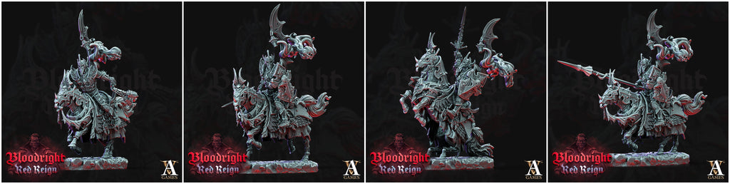 3D Printed Archvillain Games Bloodright Red Reign - Dread Hussars 28mm 32mm D&D