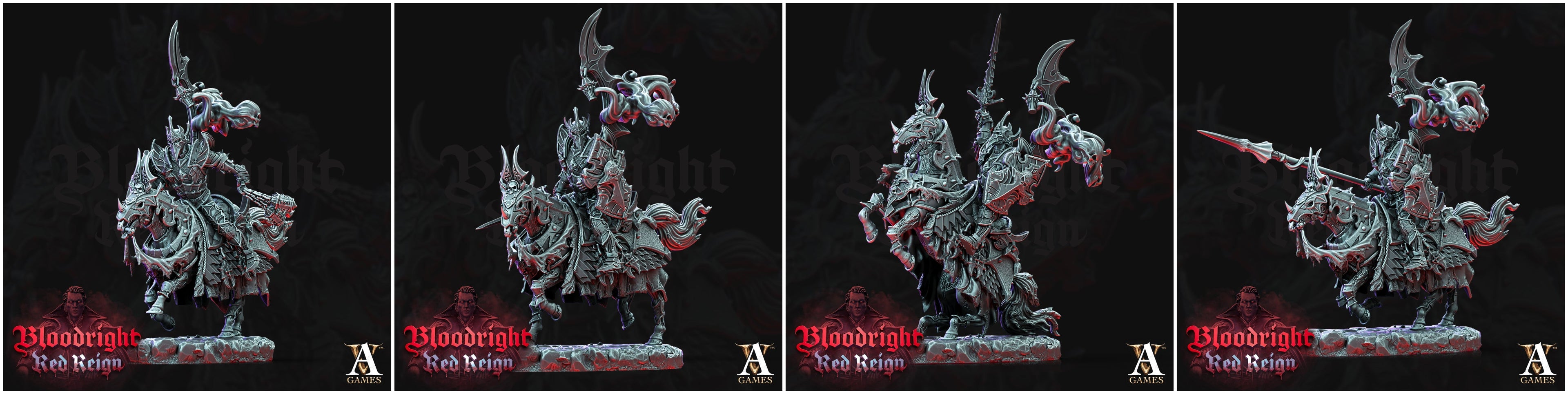 3D Printed Archvillain Games Bloodright Red Reign - Dread Hussars 28mm 32mm D&D