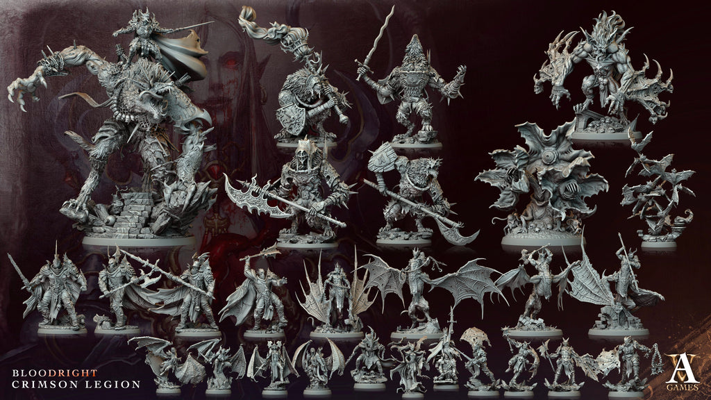 3D Printed Archvillain Games Blutgeir Marauder Bloodright - Crimson Legion 28 32mm D&D