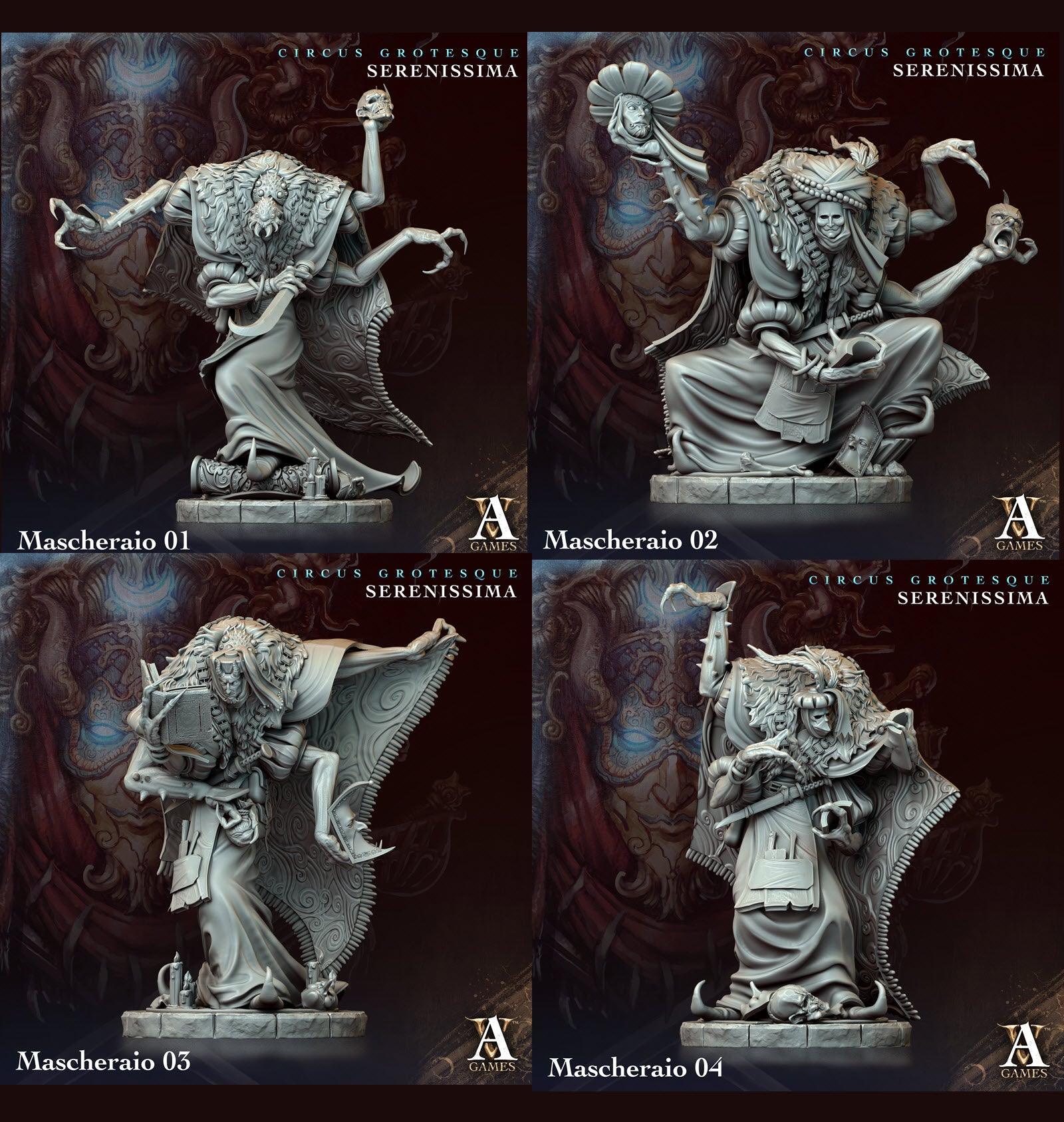 3D Printed Archvillain Games Circus Grotesque - Serenissima Mascheraio 28 32mm D&D