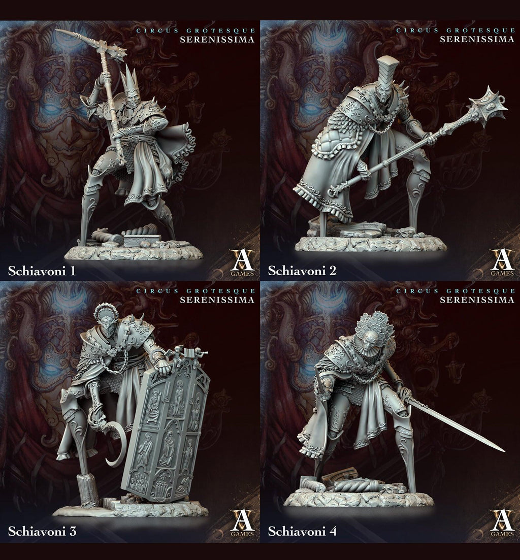 3D Printed Archvillain Games Circus Grotesque - Serenissima Schiavoni 28 32mm D&D