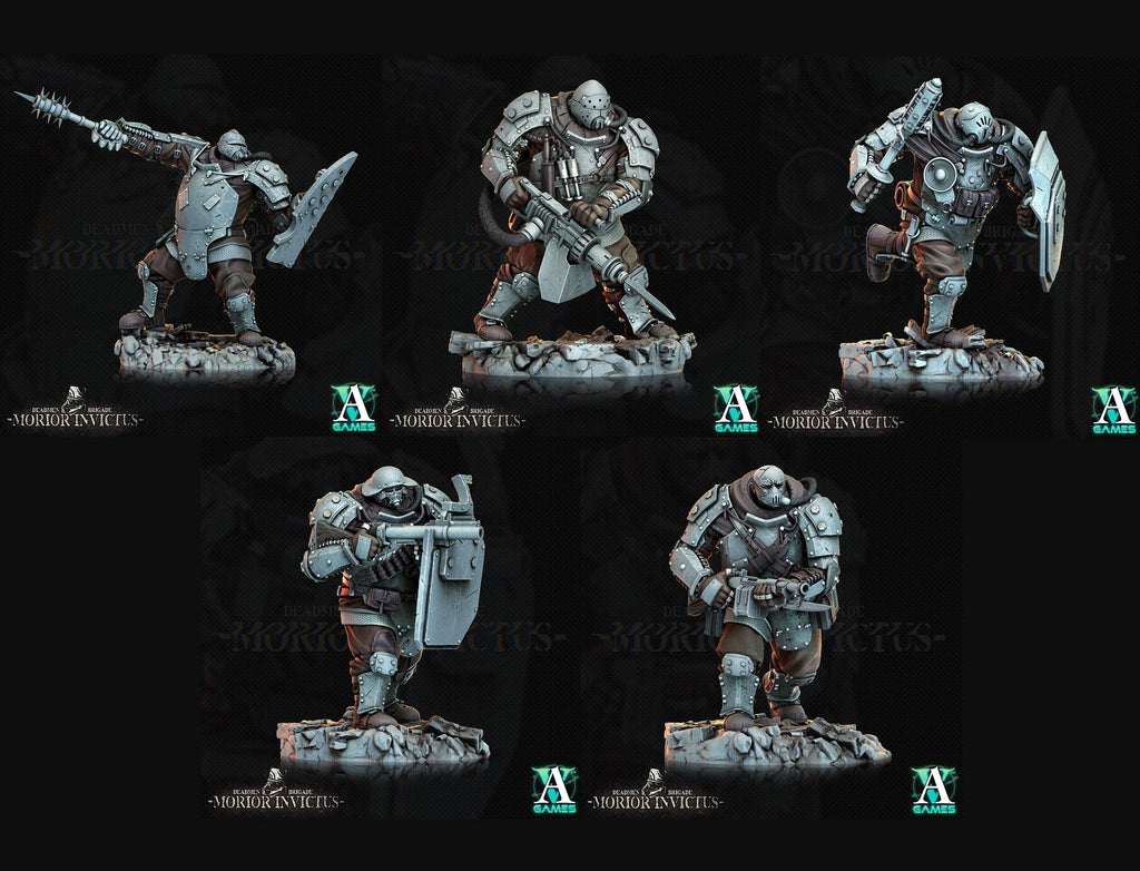 3D Printed Archvillain Games Deadmen Brigade - Morior Invictus Morior Iron Guard 28 32mm D&D