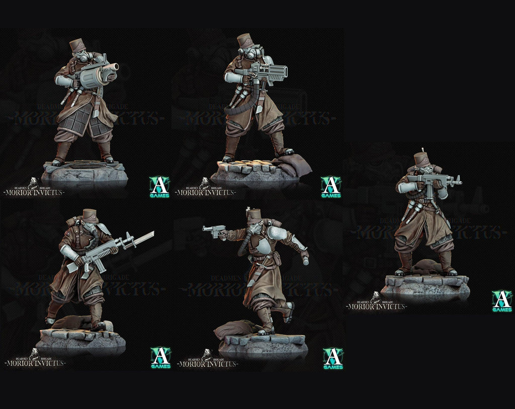 3D Printed Archvillain Games Deadmen Brigade - Morior Invictus Morior Light Infantry 28 32mm D&D