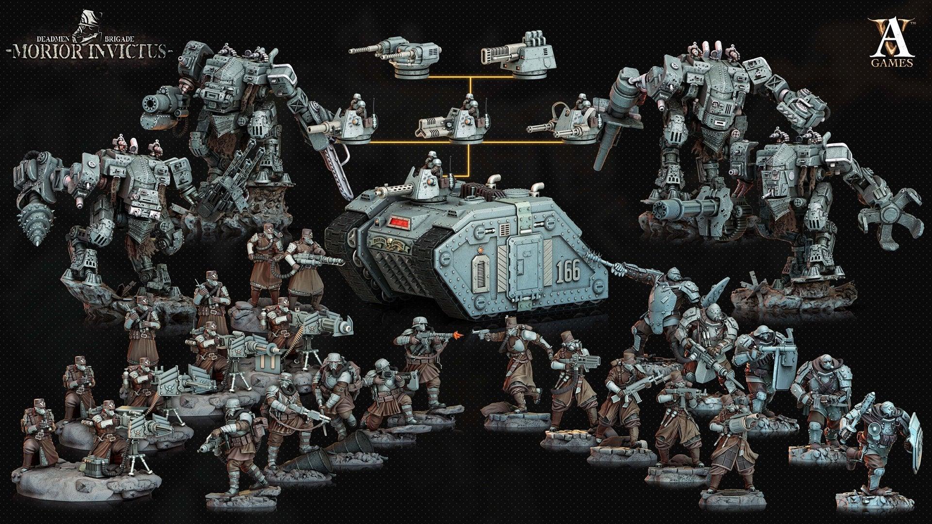 3D Printed Archvillain Games Deadmen Brigade - Morior Invictus Morior M1 Badger 28 32mm D&D