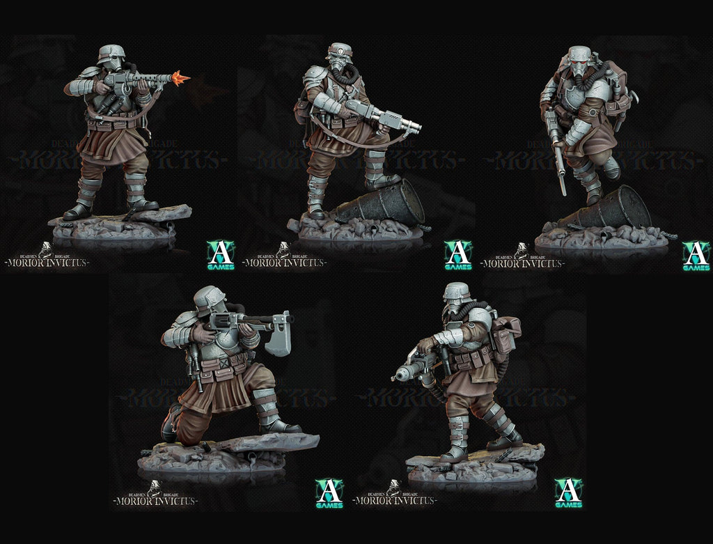 3D Printed Archvillain Games Deadmen Brigade - Morior Invictus Morior Shocktrooper 28 32mm D&D