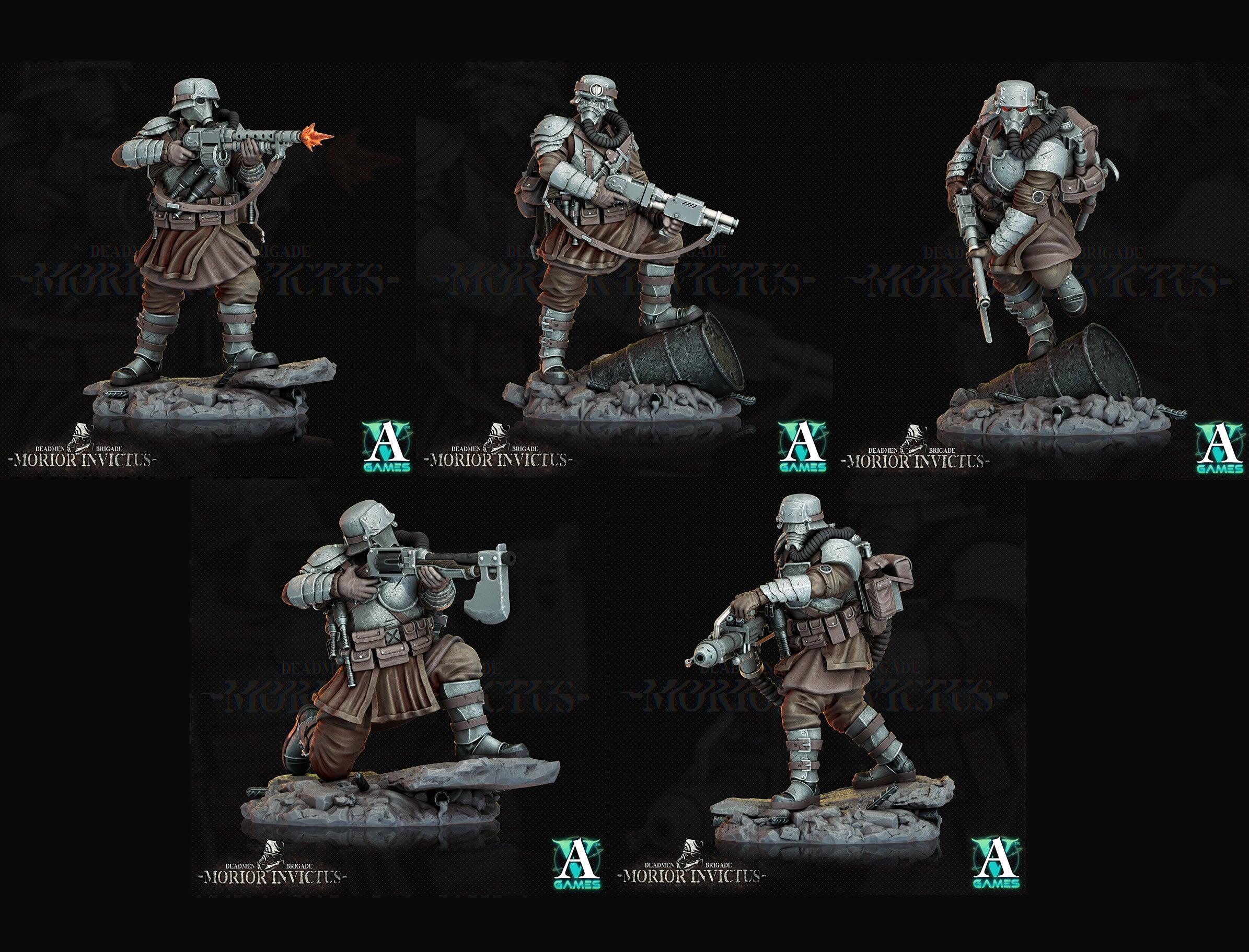 3D Printed Archvillain Games Deadmen Brigade - Morior Invictus Morior Shocktrooper 28 32mm D&D