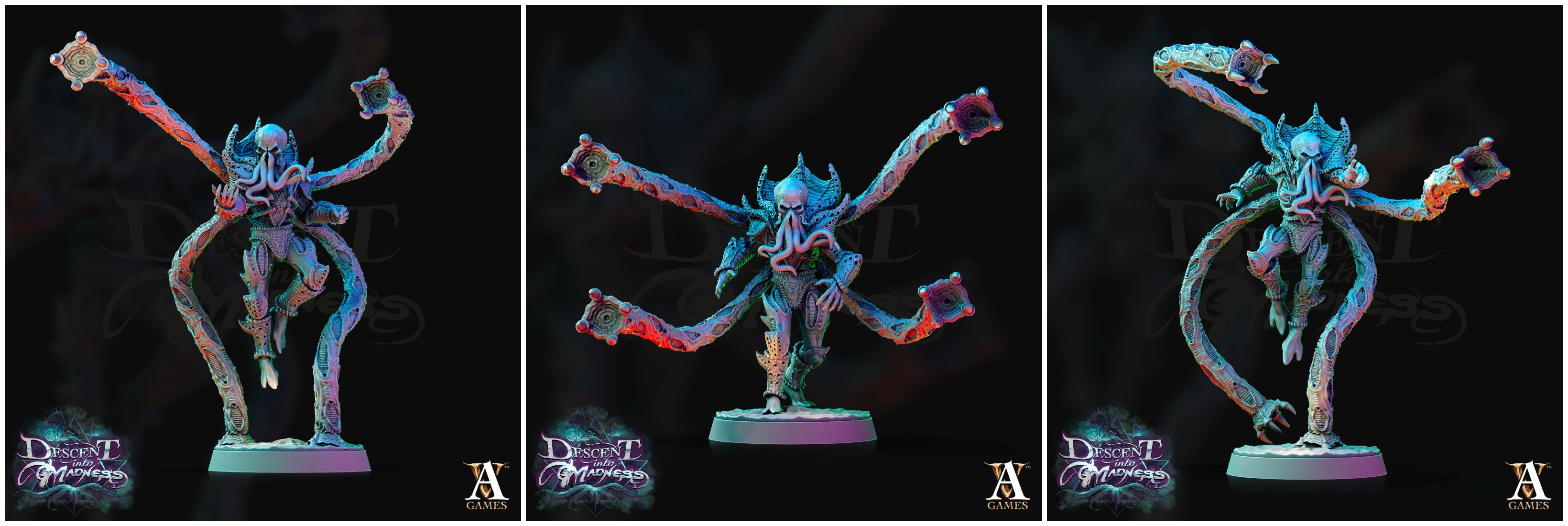 3D Printed Archvillain Games Descent into Madness Encephalid Shocktroopers 28 32mm D&D