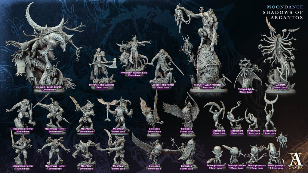 3D Printed Archvillain Games Moontaur Moondance - Shadows of Argantos 28 32mm D&D