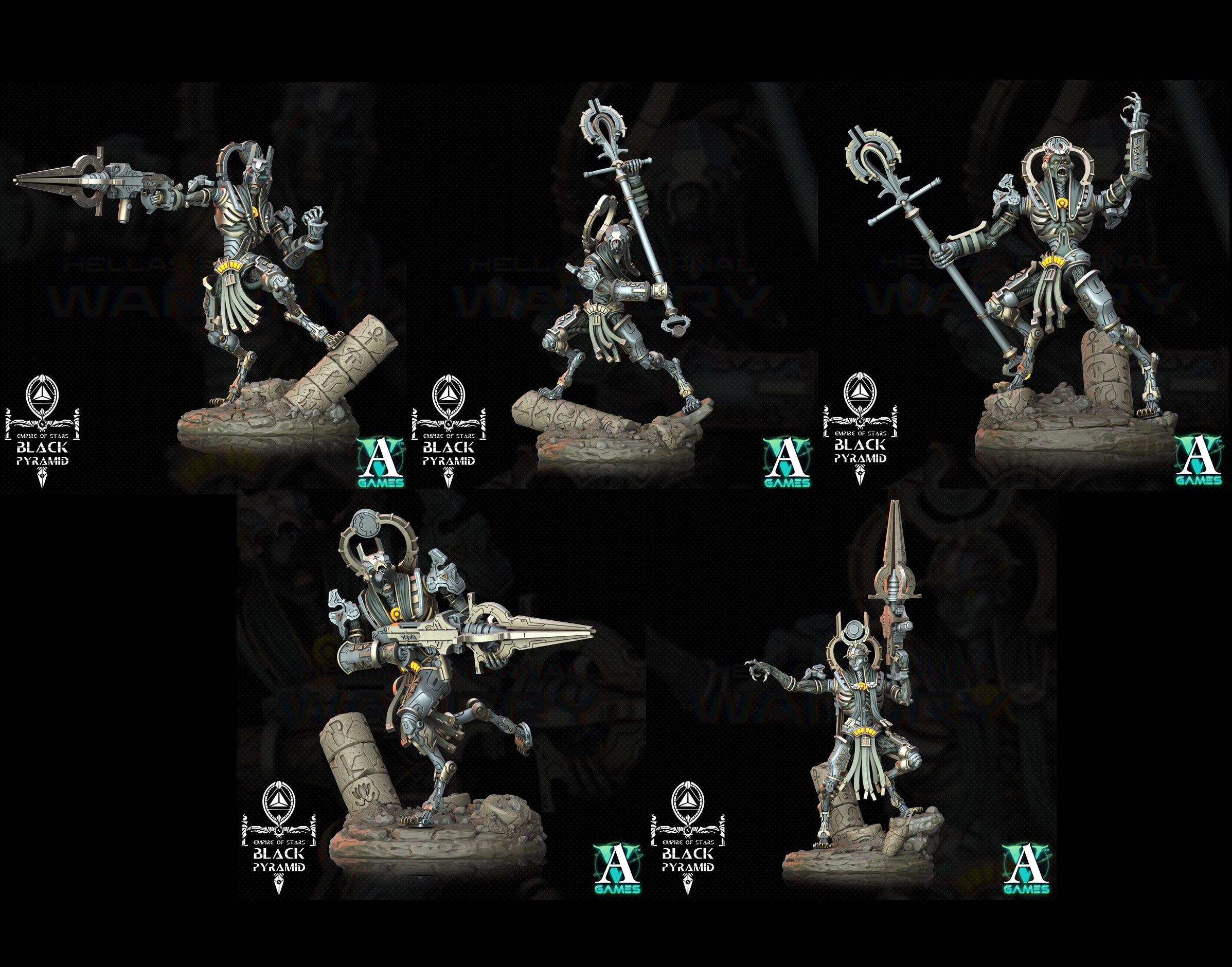 3D Printed Archvillain Games Empire of Stars - Black Pyramid Keteph Ankhesh 28 32mm D&D