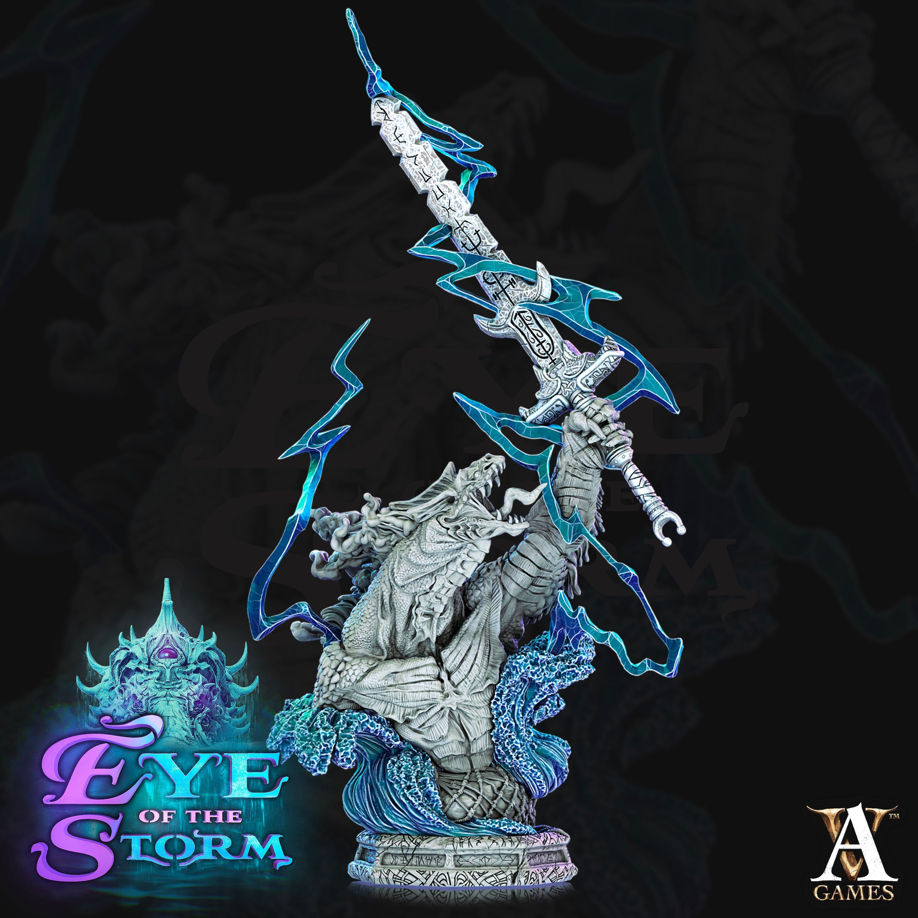 3D Printed Archvillain Games Eye of the Storm Zulkaz - Storm Troll Boatboss Bust 28mm 32mm D&D