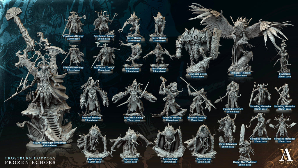 3D Printed Archvillain Games Icetor Horror Frostburn Horrors Frozen Echoes 28 32mm D&D