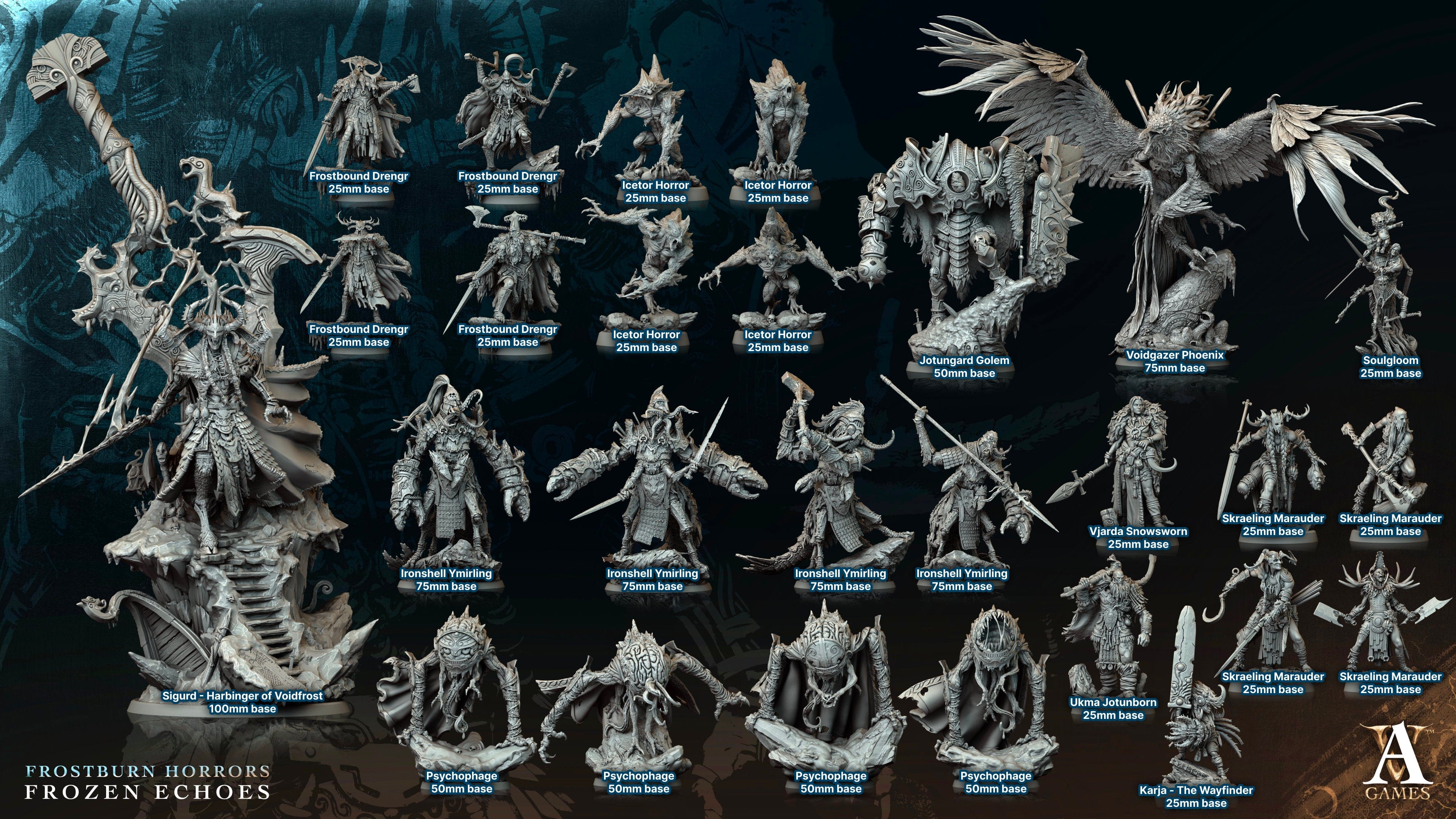 3D Printed Archvillain Games Icetor Horror Frostburn Horrors Frozen Echoes 28 32mm D&D