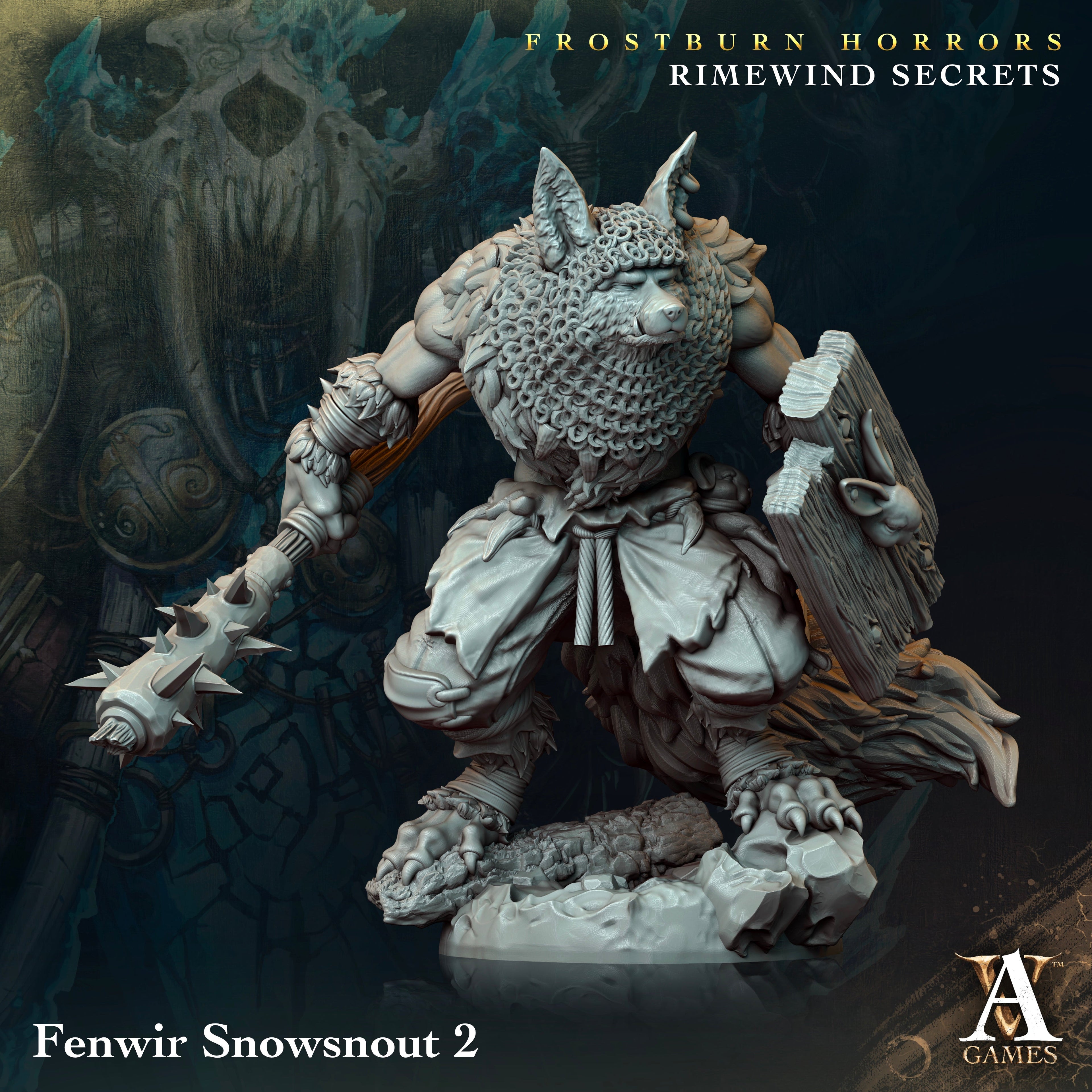 3D Printed Archvillain Games Frostburn Horrors Rimewind Secrets - Fenwir Snowsnout 28mm 32mm D&D
