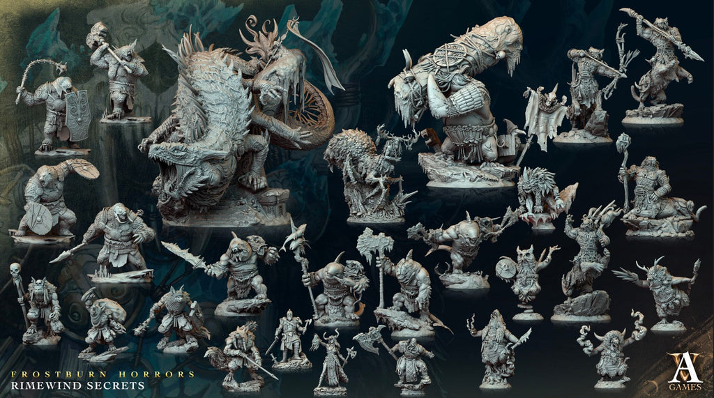 3D Printed Archvillain Games Frostburn Horrors Rimewind Secrets - Iskaldyr 28mm 32mm D&D