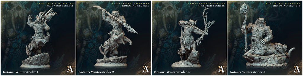 3D Printed Archvillain Games Frostburn Horrors Rimewind Secrets - Kotauri Winterstrider 28mm 32mm D&D
