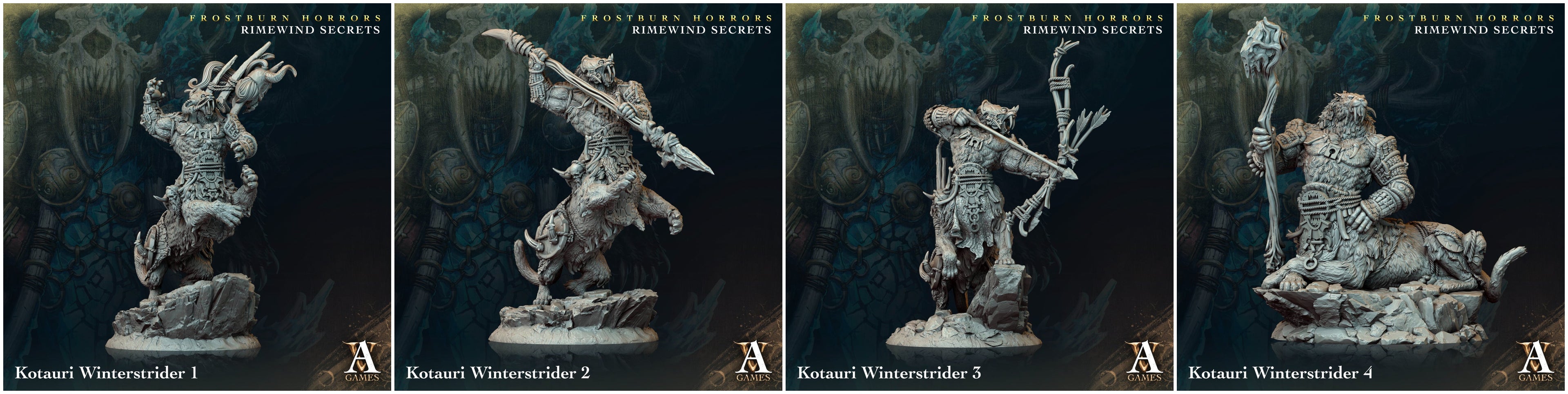 3D Printed Archvillain Games Frostburn Horrors Rimewind Secrets - Kotauri Winterstrider 28mm 32mm D&D
