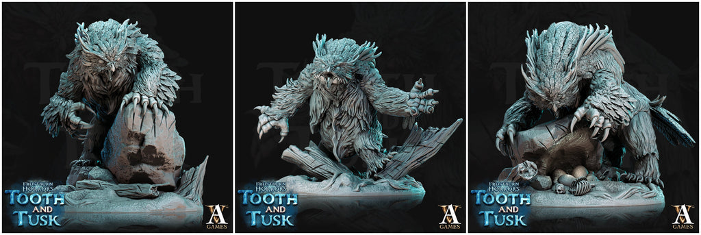 3D Printed Archvillain Games Frostburn Horrors Tooth and Tusk - Owlbears 28mm 32mm D&D