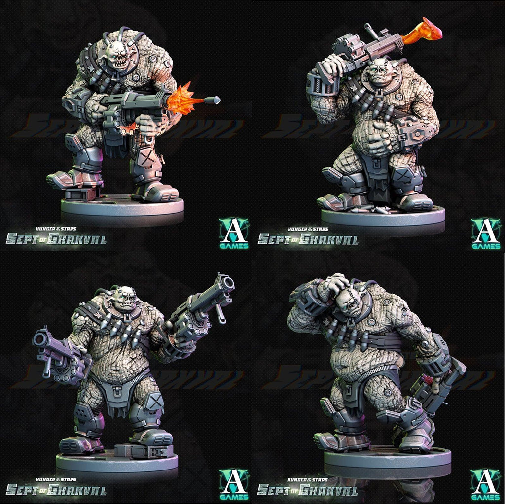 3D Printed Archvillain Games Ghakval Ghu Grunts Hunger of the Stars 28 32mm D&D