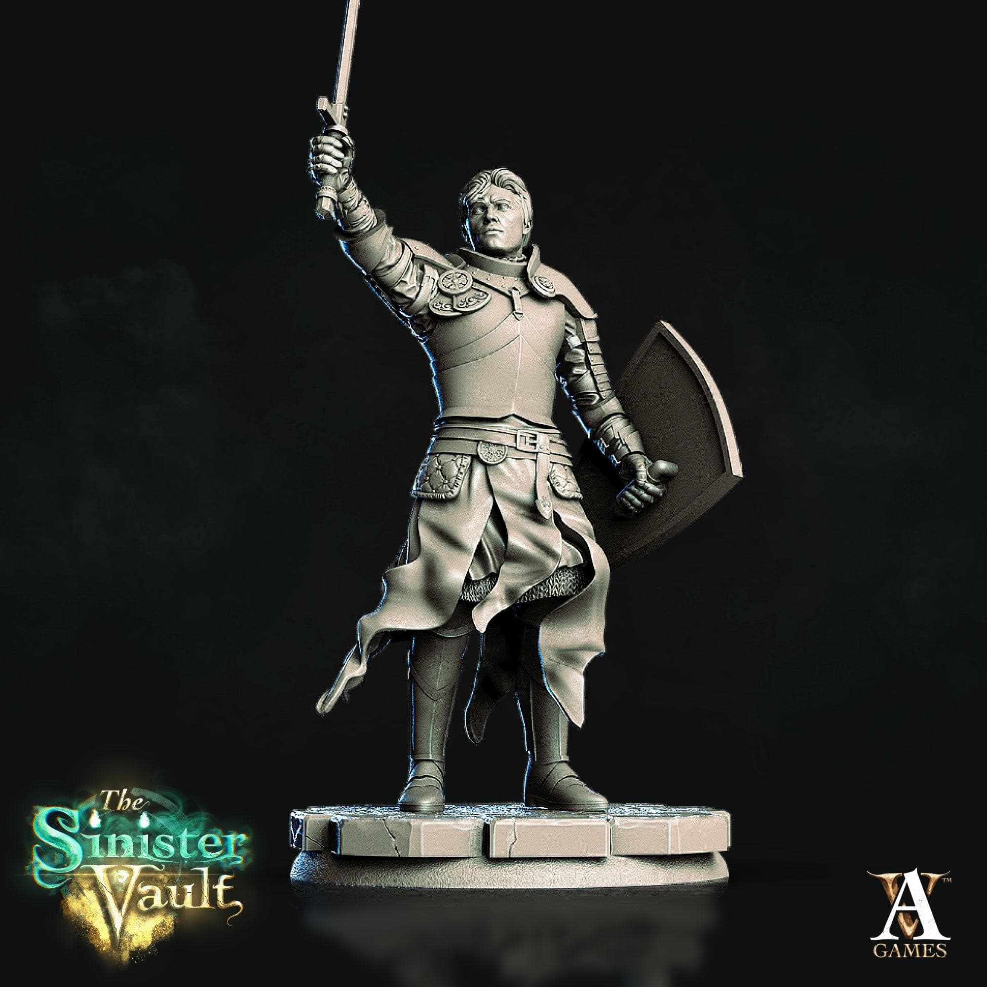 3D Printed Archvillain Games Gharl the Fighter The Sinister Vault 28 32mm D&D