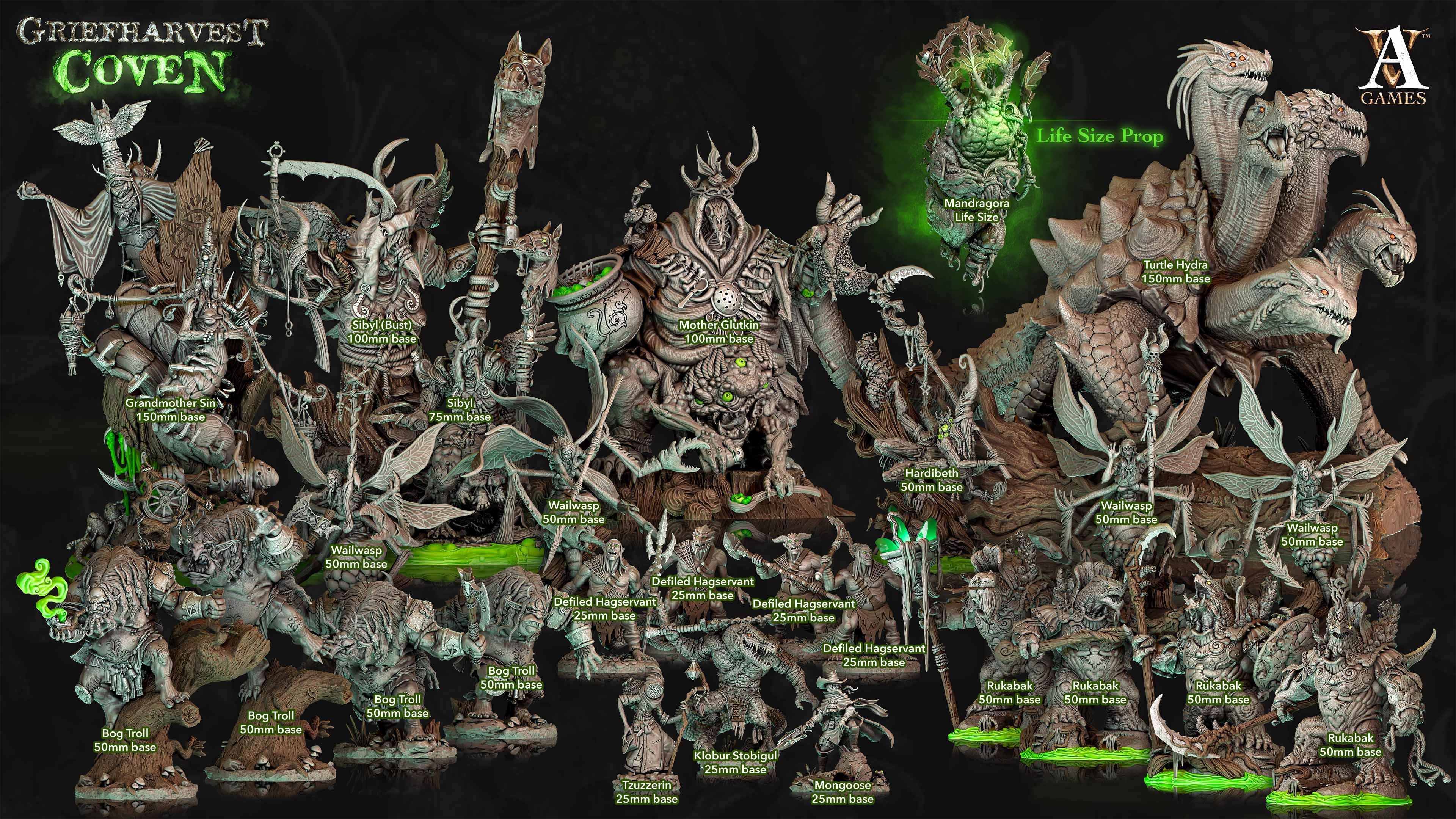 3D Printed Archvillain Games Griefharvest Coven - Rukabak 28mm 32mm D&D