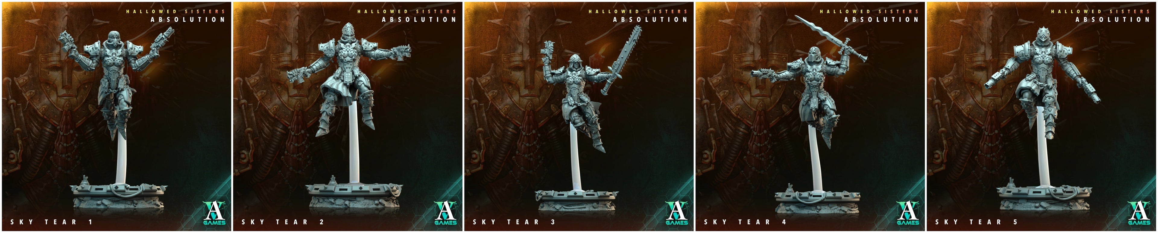 3D Printed Archvillain Games Hallowed Sisters Absolution - Sky Tear 28mm 32mm D&D