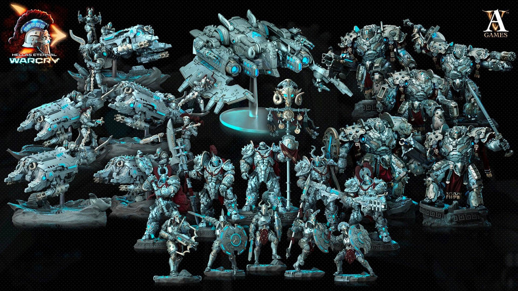 3D Printed Archvillain Games Hellas Eternal - Warcry Oplites 28 32mm D&D