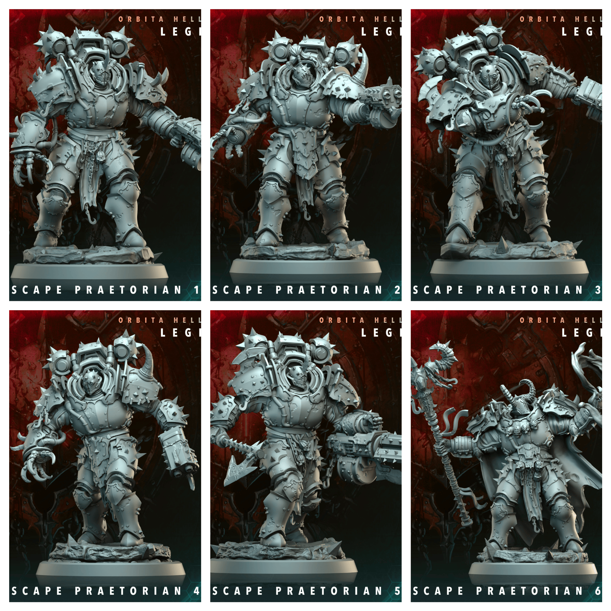 3D Printed Archvillain Games Hellscape Praetorian Orbita Hellscape - Legions 28 32mm D&D
