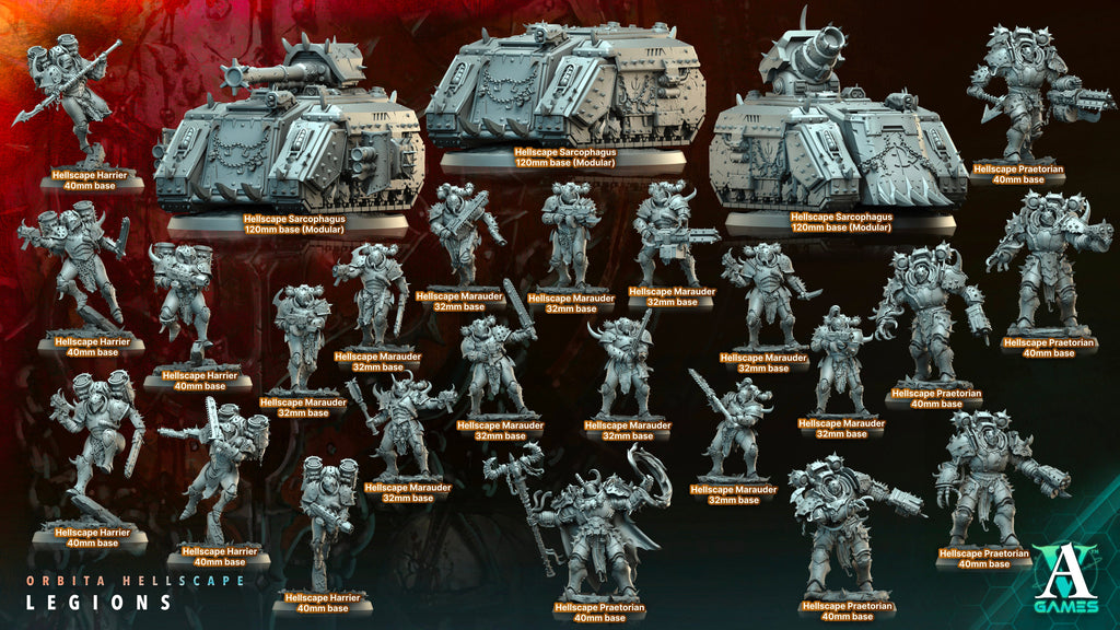 3D Printed Archvillain Games Hellscape Praetorian Orbita Hellscape - Legions 28 32mm D&D