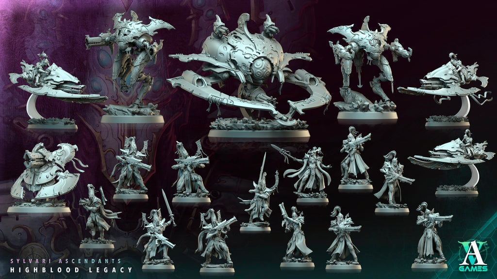 3D Printed Archvillain Games Highblood Artillery Sylvari Ascendants Highblood Legacy Archvillain Society Vol XXXV 28 32mm D&D