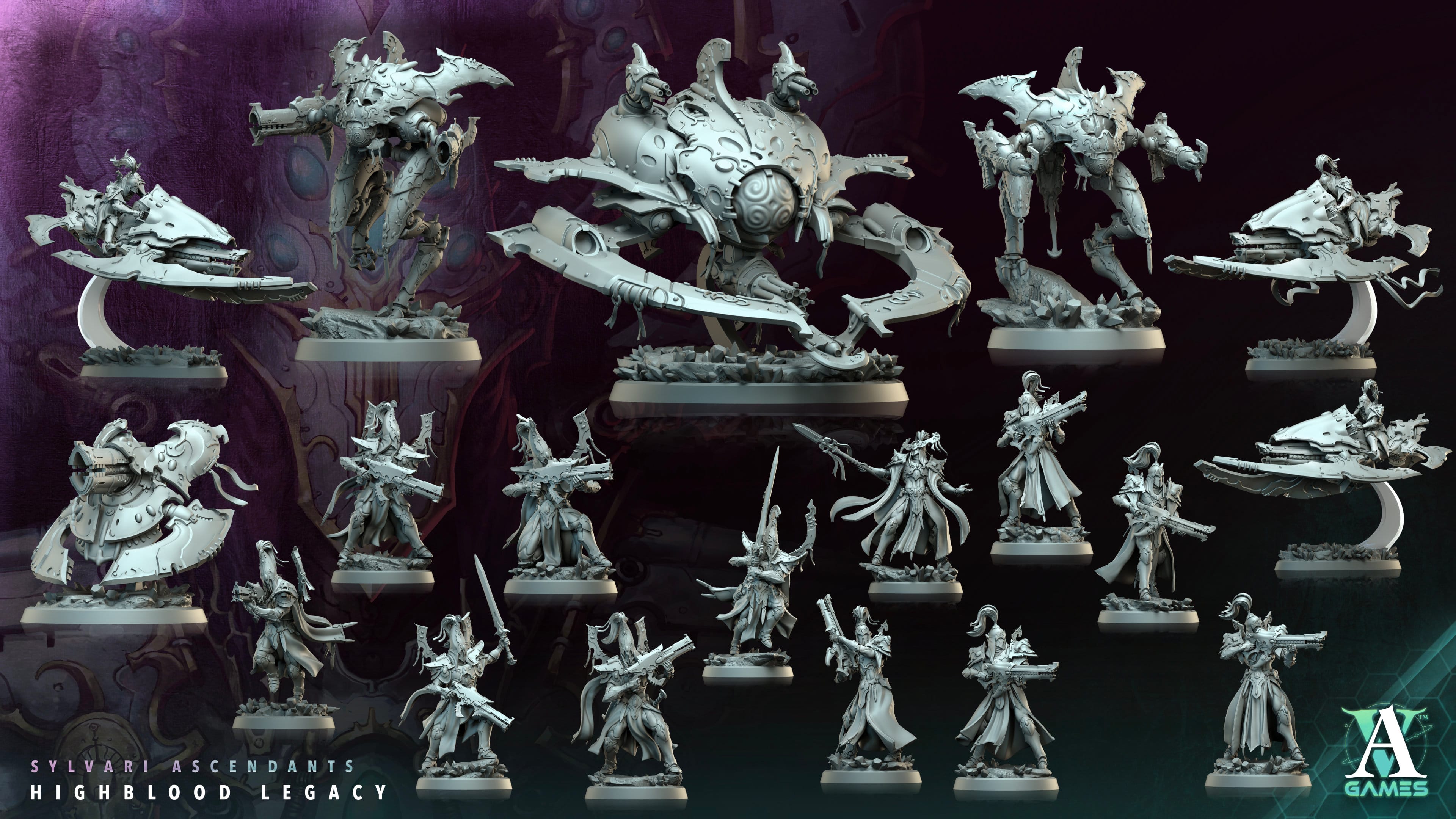 3D Printed Archvillain Games Highblood Artillery Sylvari Ascendants Highblood Legacy Archvillain Society Vol XXXV 28 32mm D&D