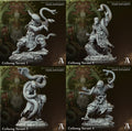 3D Printed Archvillain Games Hissing Coils - Fang Dynasty Coilsong Savant 28 32mm D&D