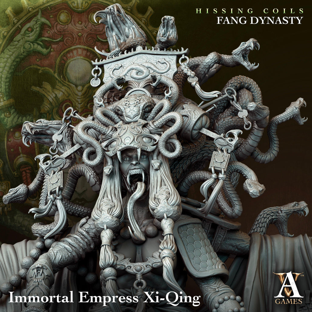 3D Printed Archvillain Games Hissing Coils - Fang Dynasty Immortal Empress Xi-Qing 28 32mm D&D
