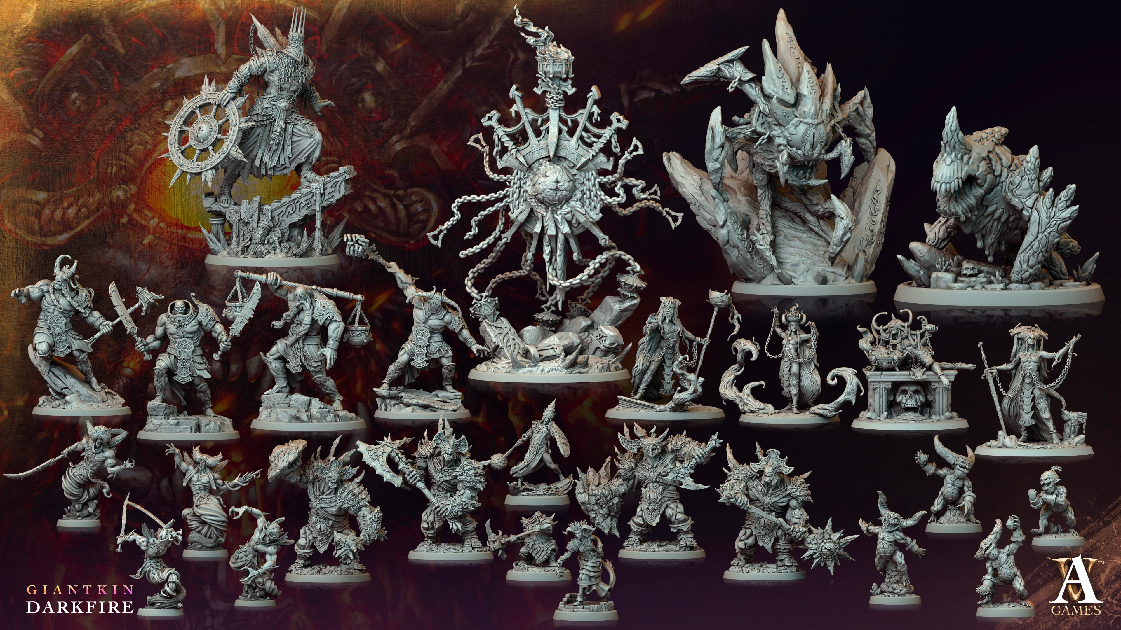 3D Printed Archvillain Games Ignarax the Corruptor Giantkin Darkfire Archvillain Society Vol. XXXIV 28 32mm D&D