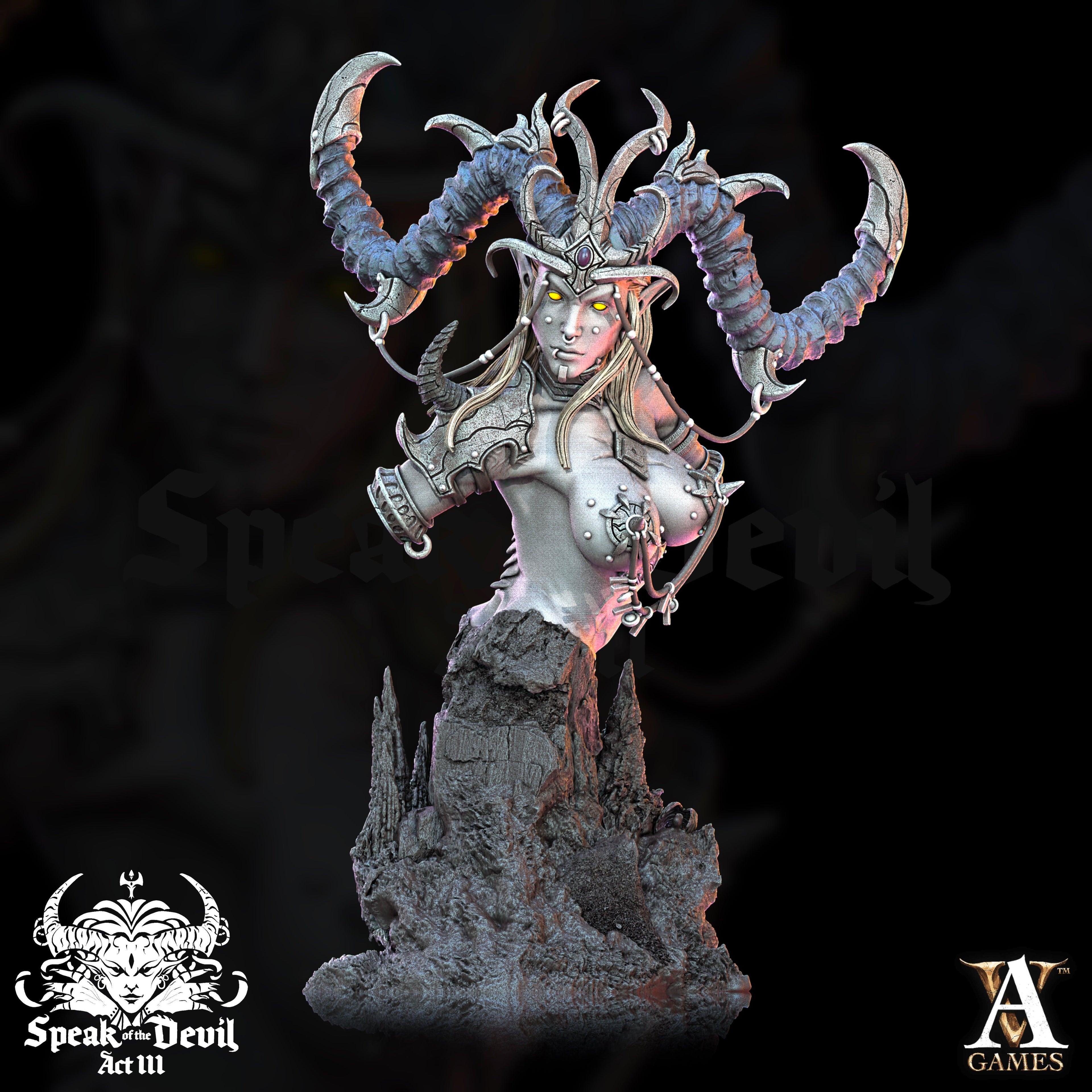 3D Printed Archvillain Games Illyra'Vash The First Harlot Bust Speak of the Devil Vol. III 28 32mm D&D