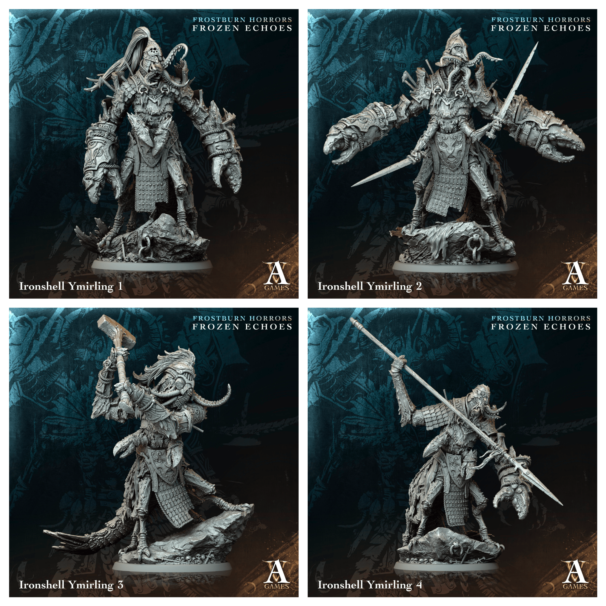 3D Printed Archvillain Games Ironshell Ymirling Frostburn Horrors Frozen Echoes 28 32mm D&D