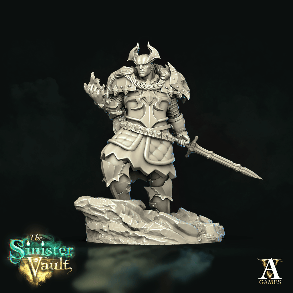3D Printed Archvillain Games Kalineas the Broken Death Knight The Sinister Vault 28 32mm D&D