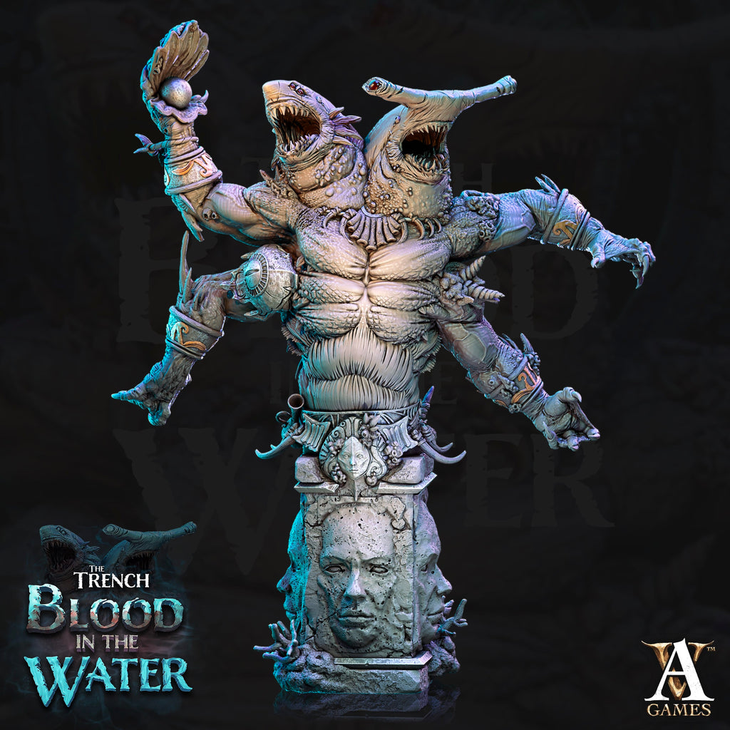 3D Printed Archvillain Games Karkhareetoth Bust The Trench Blood In the Water 28 32mm D&D