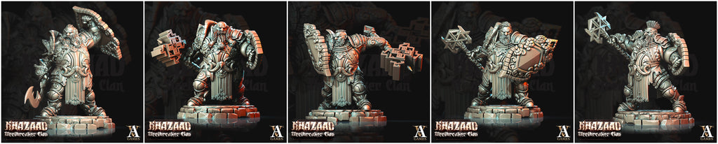 3D Printed Archvillain Games Khazaad Steelbreaker Clan - Steelbreaker Dwarf Warriors 28mm 32mm D&D