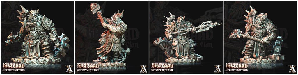3D Printed Archvillain Games Khazaad Steelbreaker Clan - Steelbreaker Engineers 28mm 32mm D&D