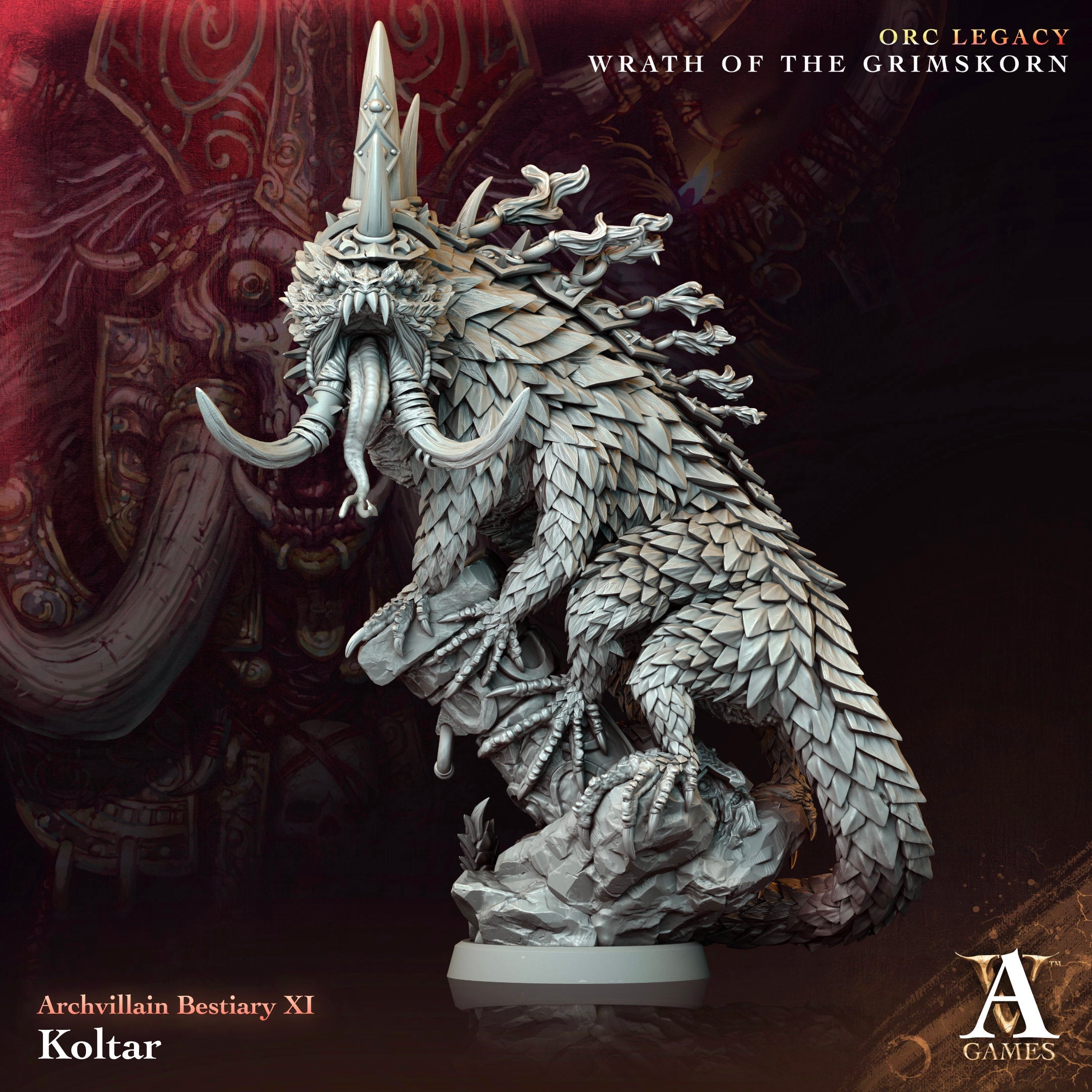 3D Printed Archvillain Games Koltar Archvillain Bestiary Vol XI 28 32mm D&D
